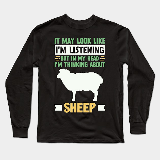 Funny Sheep Lover Long Sleeve T-Shirt by White Martian